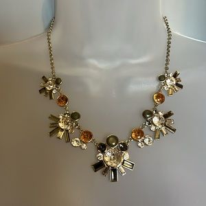 Ann Taylor necklace. Light gold chain with olive, clear and gold stone. 20.5”